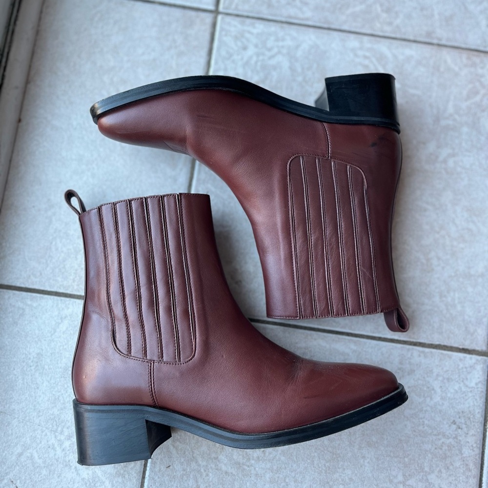 MAGUIRE EU42/US10.5 Brown Leather Ankle Boots